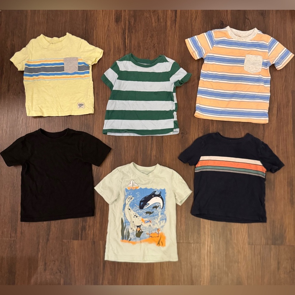 Set of 6 Toddler Boy 2T Cotton TShirts - Various Brands